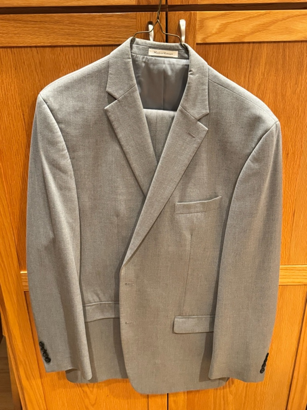 Chaps Light Gray Men's Two-Button Suit Jacket 46 Long / Pants 38/32